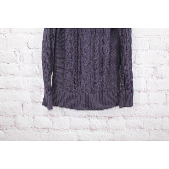 LL Bean Double L Cable Sweater Button Front Cardigan Purple Size XS - Picture 5 of 12